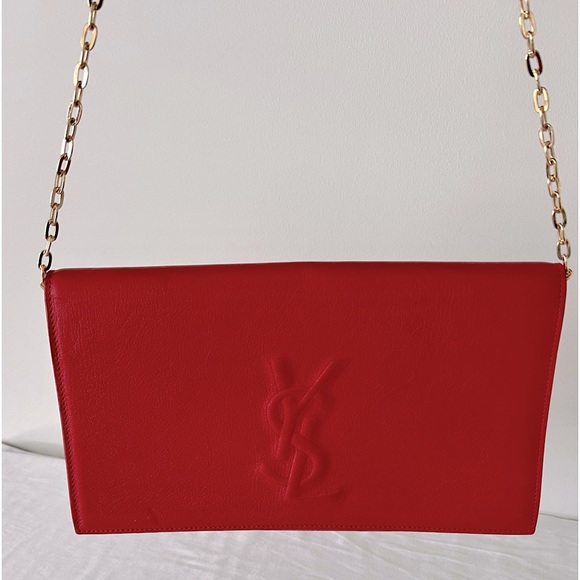 YSL Yves Saint Laurent - Belle Du Jour Red Clutch purse - Picture 5 of 10